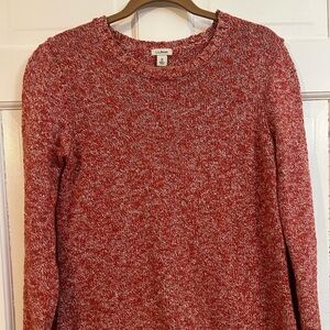 L.L. Bean Marled Red Crew Neck Sweater